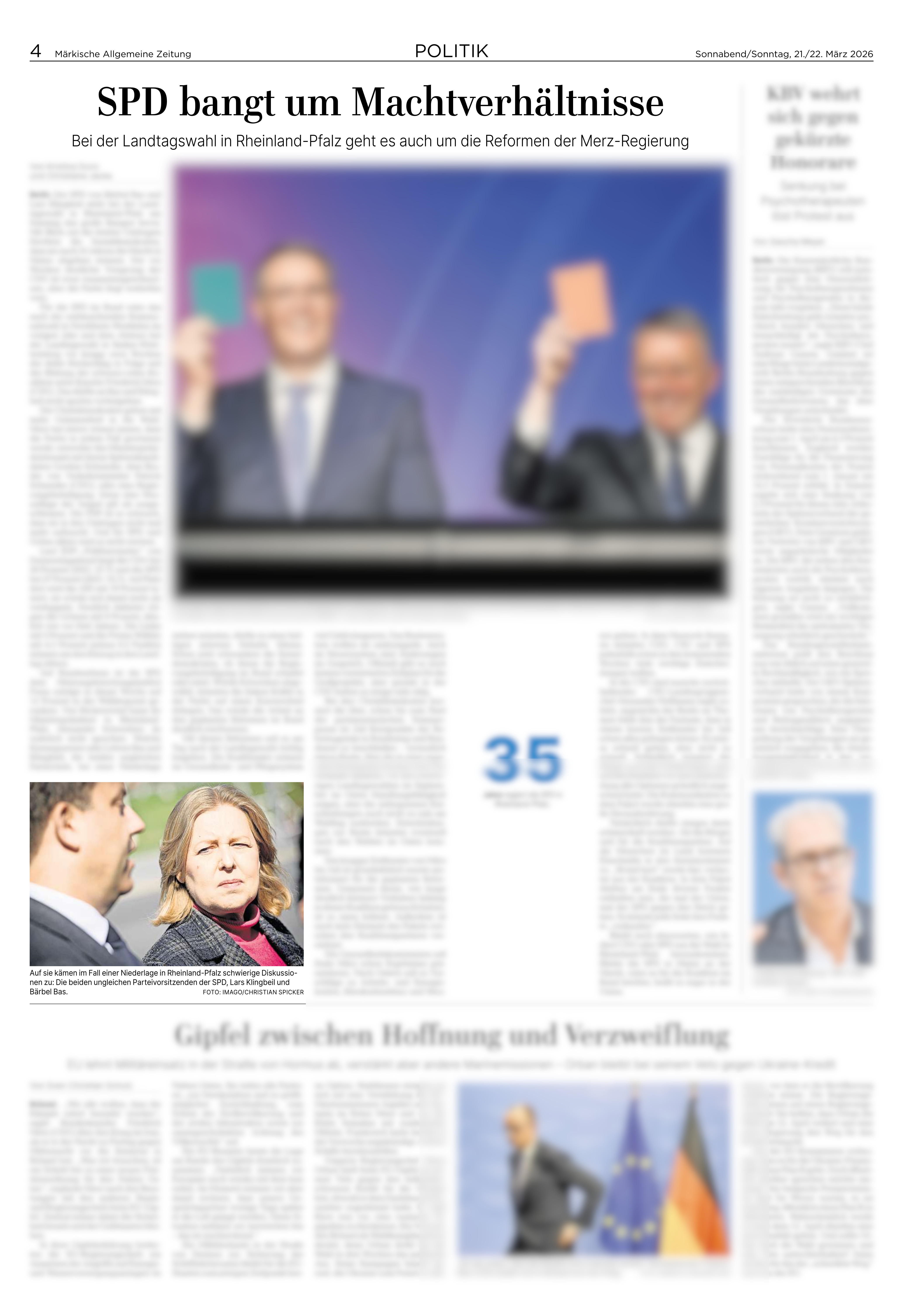 Märkische Allgemeine Zeitung vom 21.03.2026